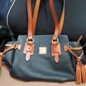 Dooney & Bourke Black and Brown Winged Shopper